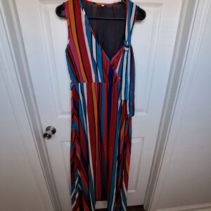 Colorful Striped Maxi Dress